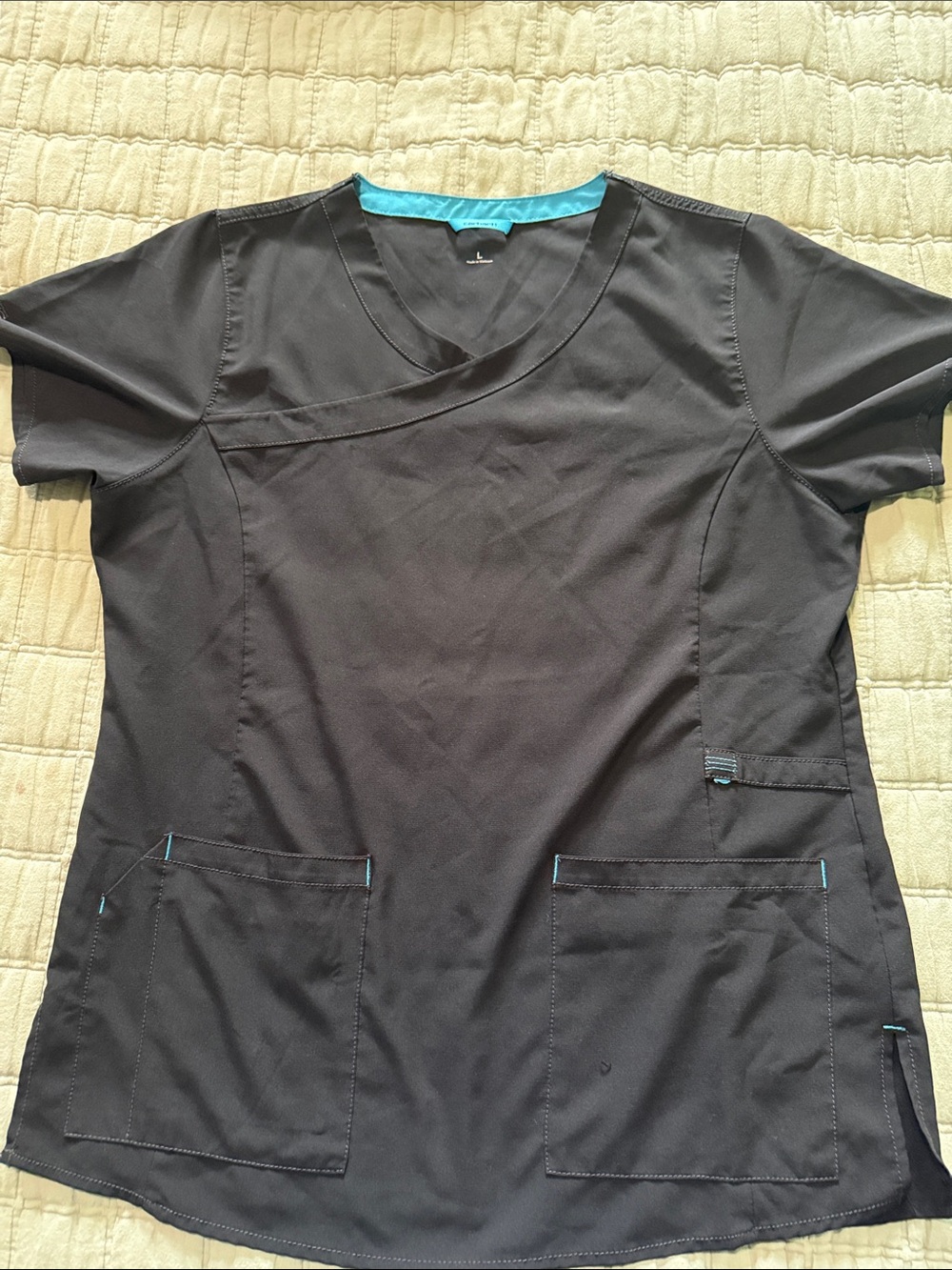 Carhartt Women's Scrub Tops in Black, Turquoise, Teal, Gray - Picture 8 of 10